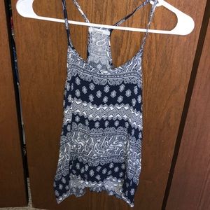 Blue spaghetti tank top